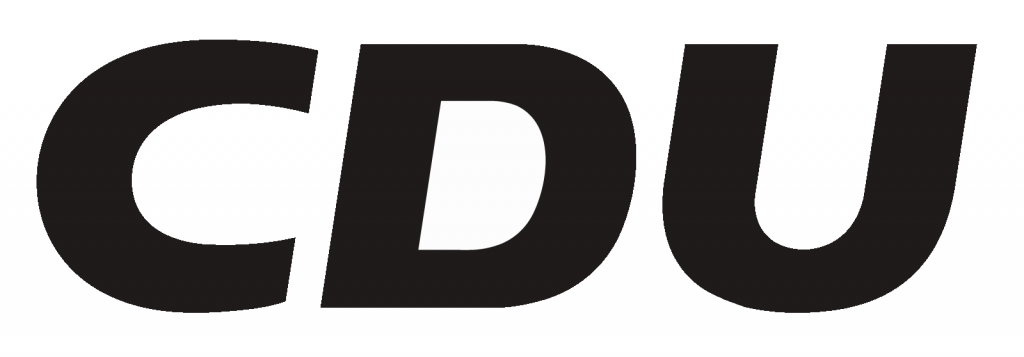 Logo der CDU: schwarze Buchstaben auf weißem Hintergrund